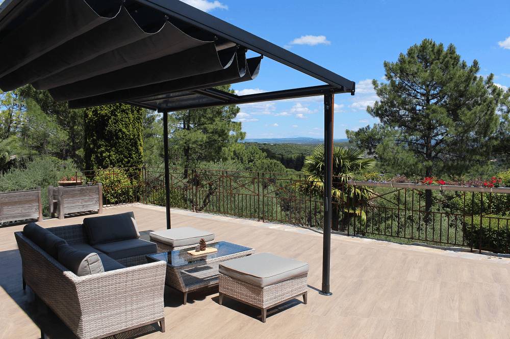 Couleurs du monde - Couleurs du monde - Pérgola Odessa gris antracita L.3 x l.3,60 m - Imagen 4