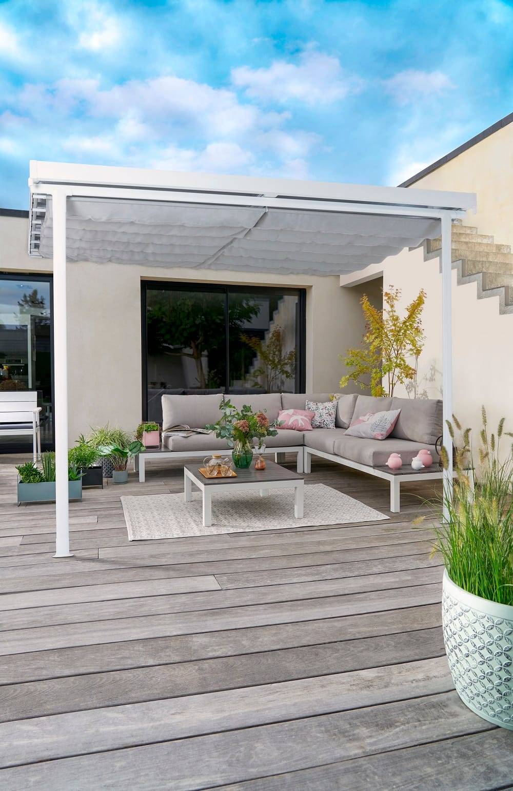 Couleurs du monde - Colores del mundo - Pérgola Odessa blanca L.3 x an.3,60 m - Imagen 3