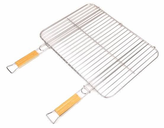 Somagic - Grille barbecue double acier chromé 51 x 38 cm manche bois - SOMAGIC - Image 2