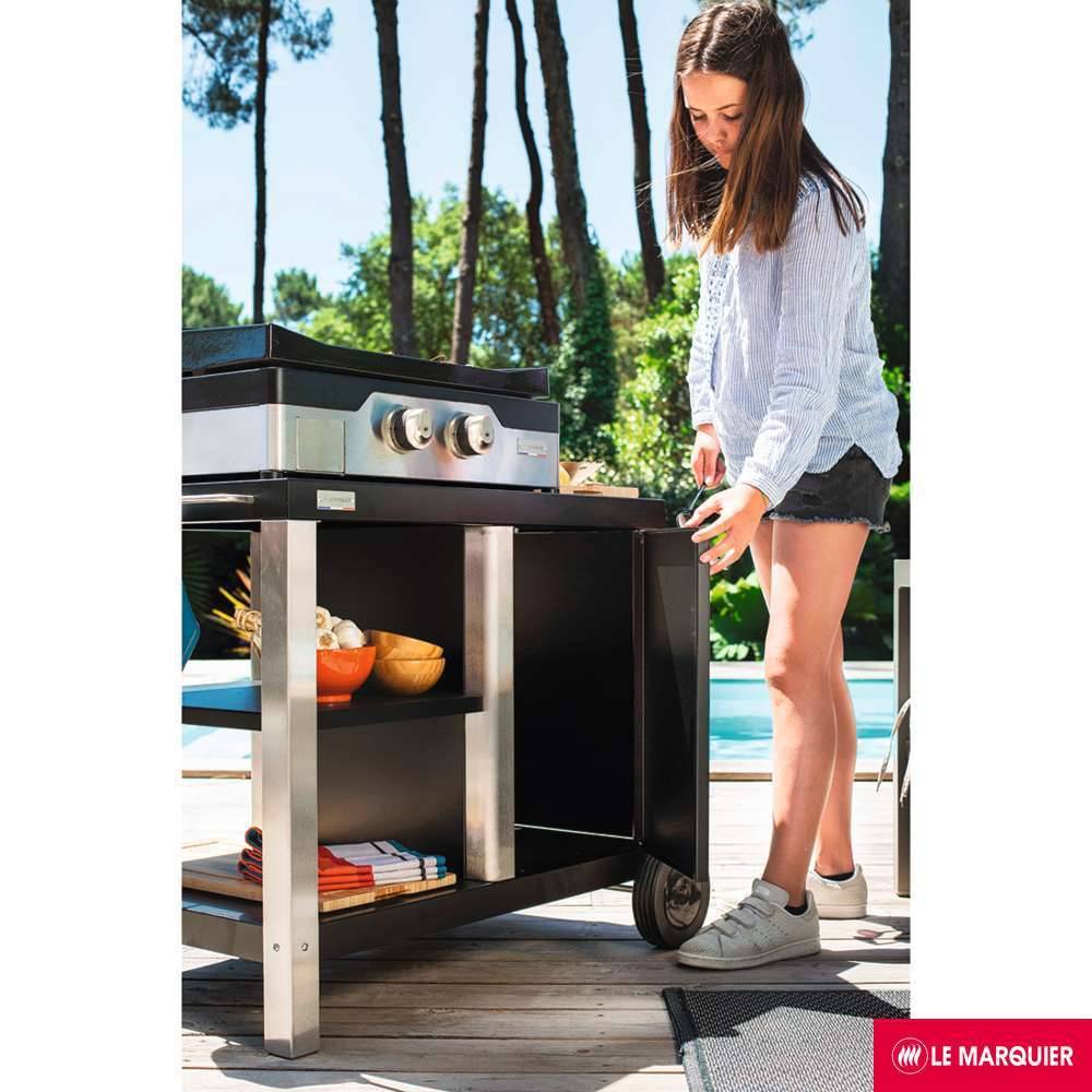 Le Marquier - Desserte Signature Allure Duo Acier Inox Noir L 99 P 64 H 102 cm – LE MARQUIER - Image 2