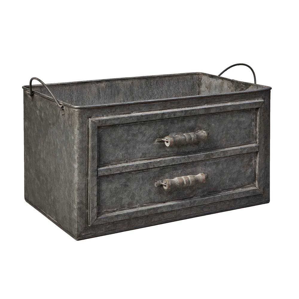 Mica Decorations - Mica Décorations - Sous plateau Zinc Noir 36 x 22 x 19 cm - Image 1