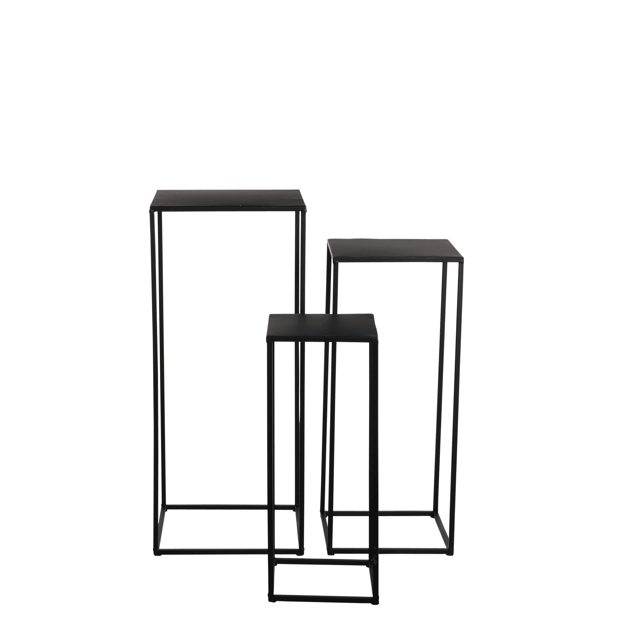 Mica Decorations - Table Gigogne Noir Quinty Taille M - L.25 x l.25 x H.60 cm