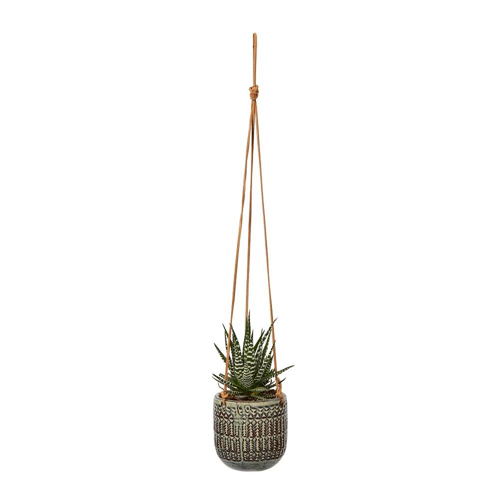 Mica Decorations - Pot à suspendre Vert / Blanc cassé H.11 x Ø 10,5 cm - Image 2