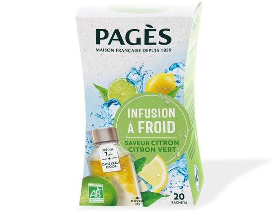 Pages - Infusion à froid BIO citron & citron vert x20 - Pagès - Image 1