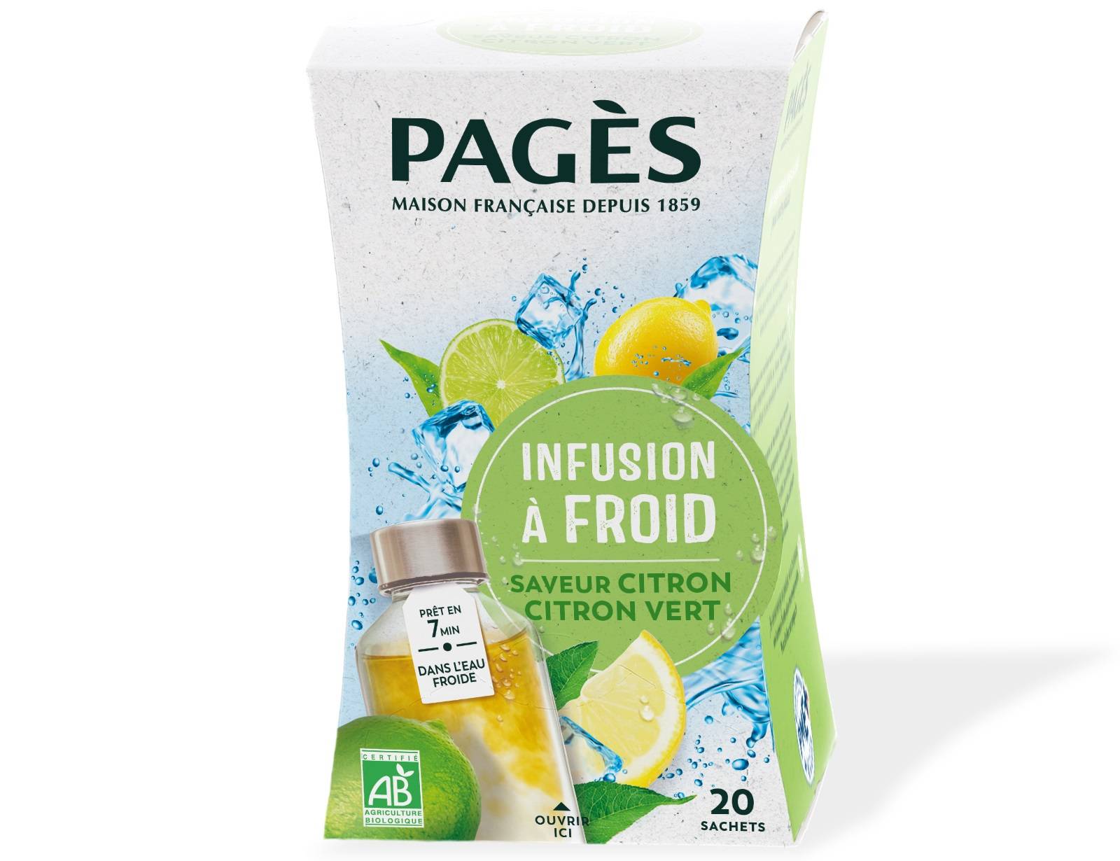 Pages - Infusion à froid BIO citron & citron vert x20 - Pagès - Image 1