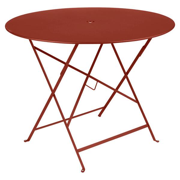 Fermob - Mesa de jardín redonda plegable acero ocre 4 personas Bistro Fermob