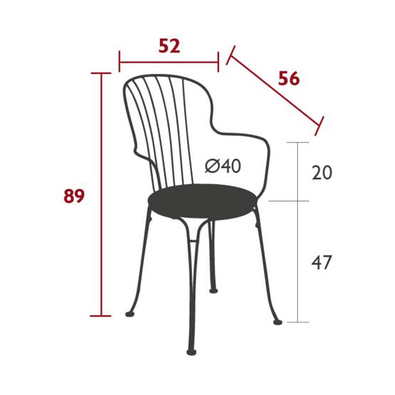 Fermob - Fauteuil de jardin acier carbone Opera Fermob - Image 2