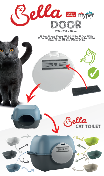 Porte transparente pour bac à chat Bella - Image 2