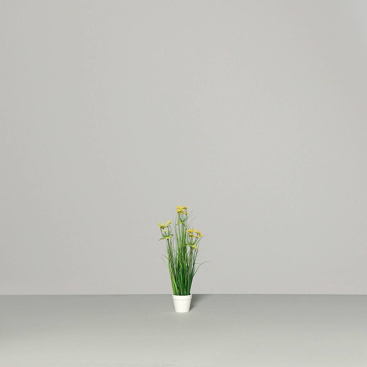 DPI - Herbe artificielle avec aneth en mini pot plastique H.40 cm