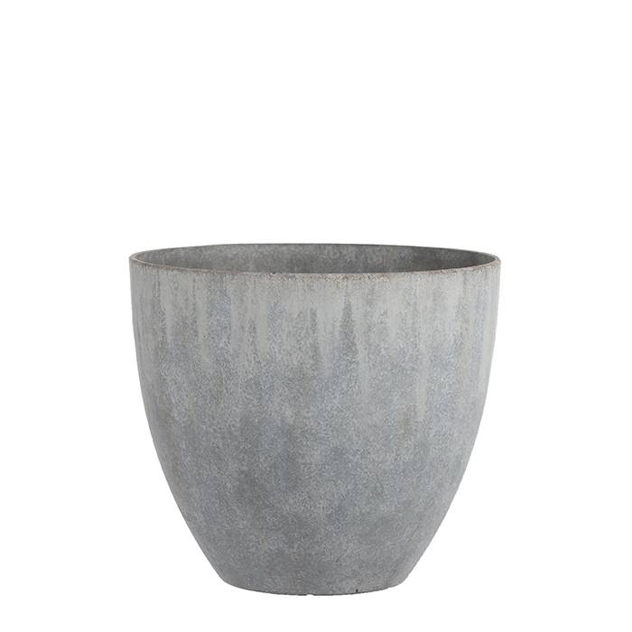 Mica Decorations - Mica Decorations pot Bravo - Gris cl. zinc finish H.33 x Ø.37 cm