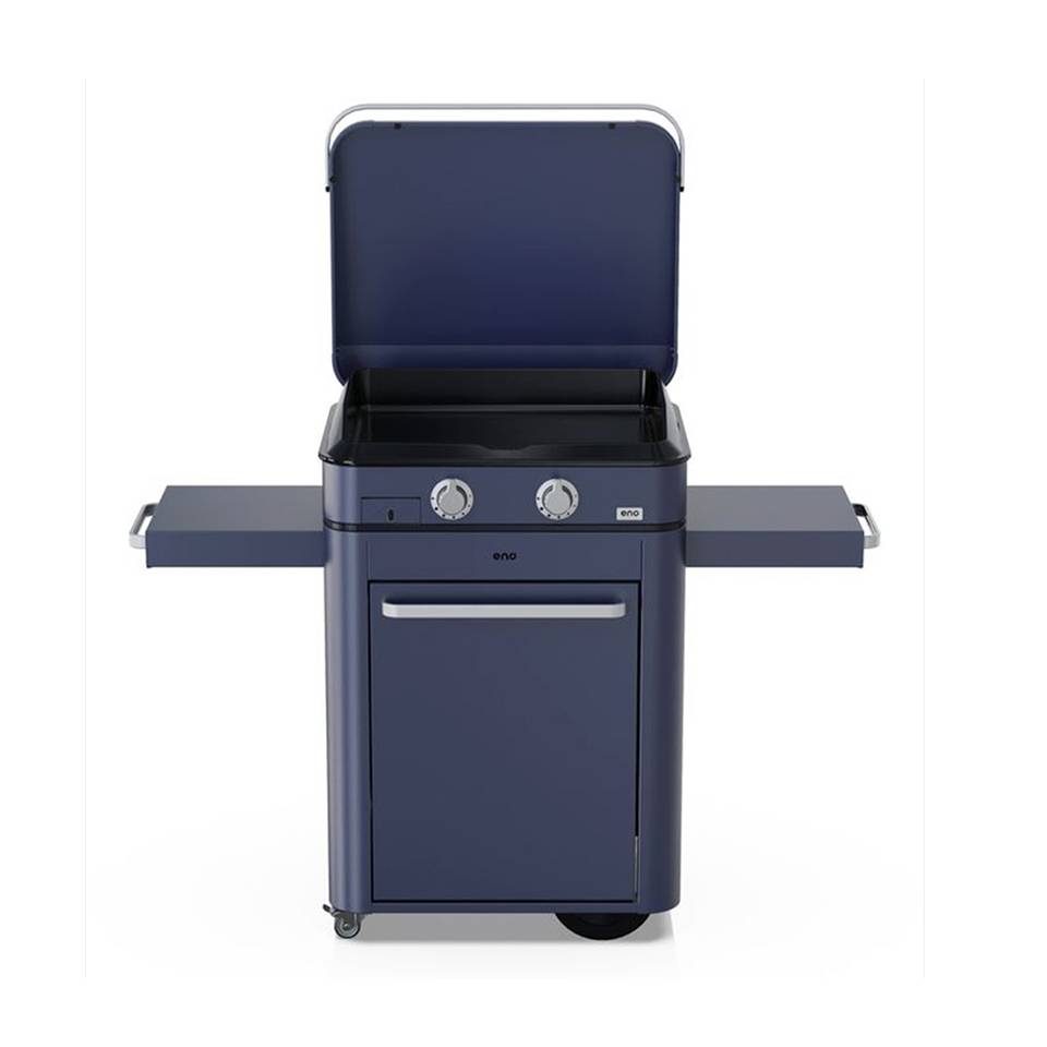 Eno - Plancha gas 2 fuegos carrito tapa hierro fundido esmaltado azul Combo Enosign 65 Eno - Imagen 12