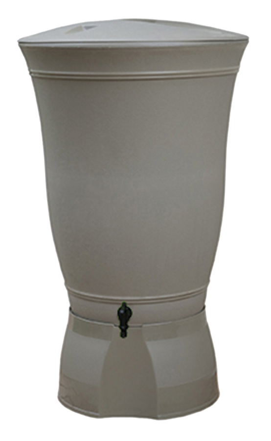 Belli - Récupérateur d'eau de pluie 300L socle, robinet, collecteur et couvercle inclus Floral taupe - BELLI