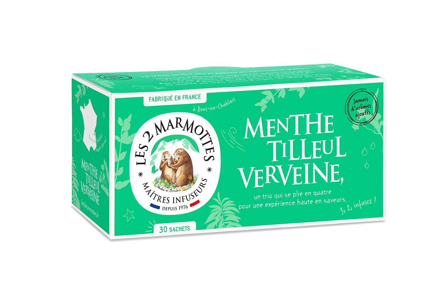 Les 2 Marmottes - Menta Tilo Verbena 42 g - Les 2 Marmottes - Imagen 1