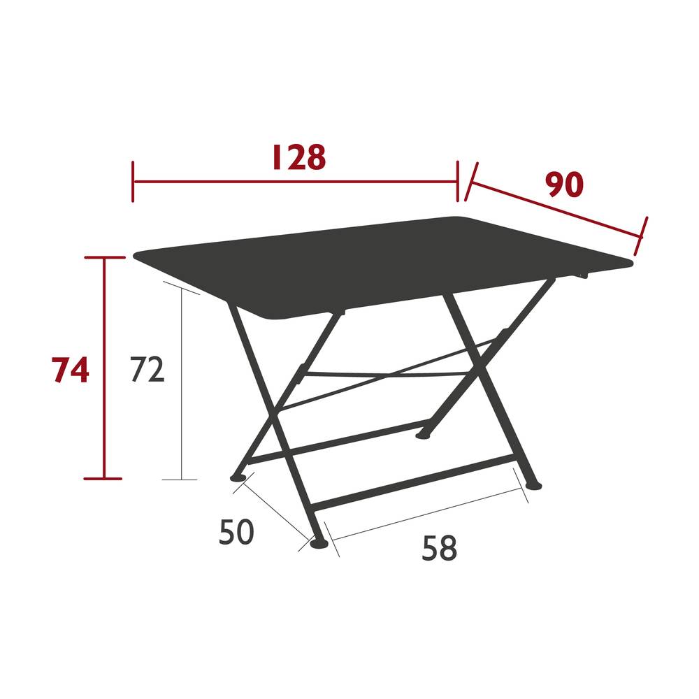 Fermob - Table de jardin rectangulaire pliante acier carbone 6 personnes Cargo Fermob - Image 5