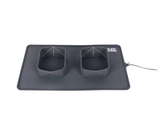 Djog - Djog - Double gamelle plateau en silicone - L45,8 x l26 x H5,1 cm