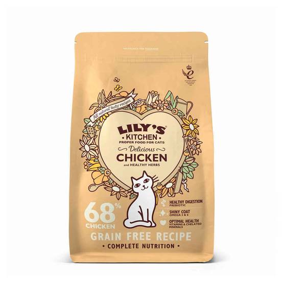 Croquettes pour chat adulte poulet sans céréales 2 kg - Lily s kitchen - Image 1