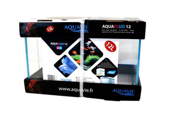 Aquavie - Aquarium AquaFluo 12L bleu en verre L.30 x l.20 x H.20 cm - Image 2
