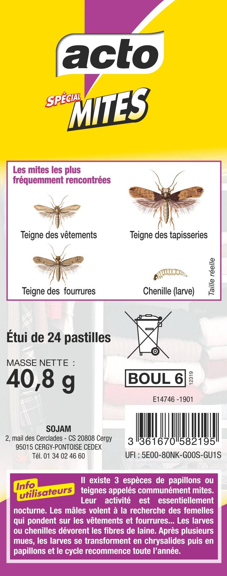 Acto - Pastilles Spécial Mites Textiles ACTO - Image 2