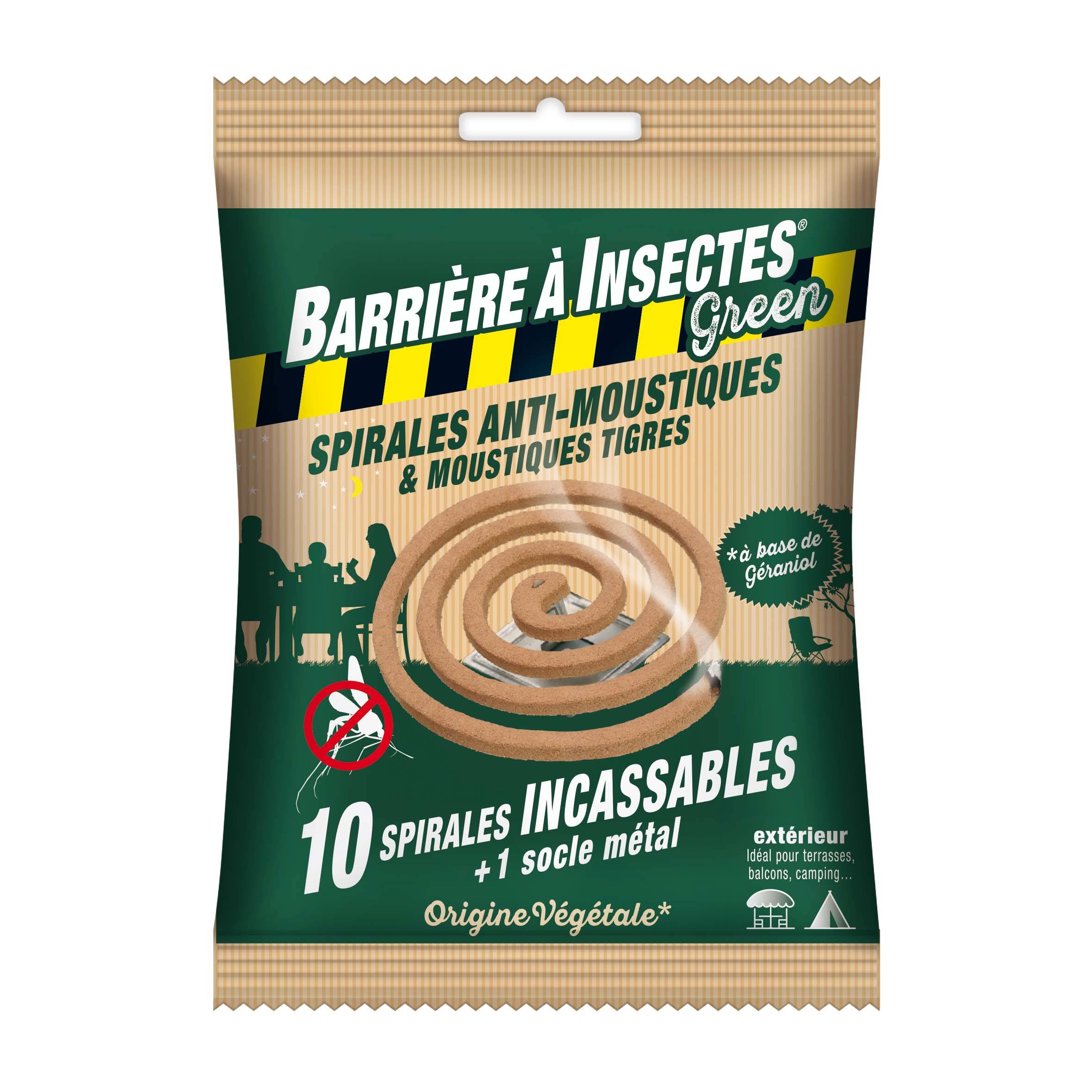 Barrière à insectes Green - Lot de 10 spirales anti-moustiques à base de géraniol - Barrière à insectes green - Image 1