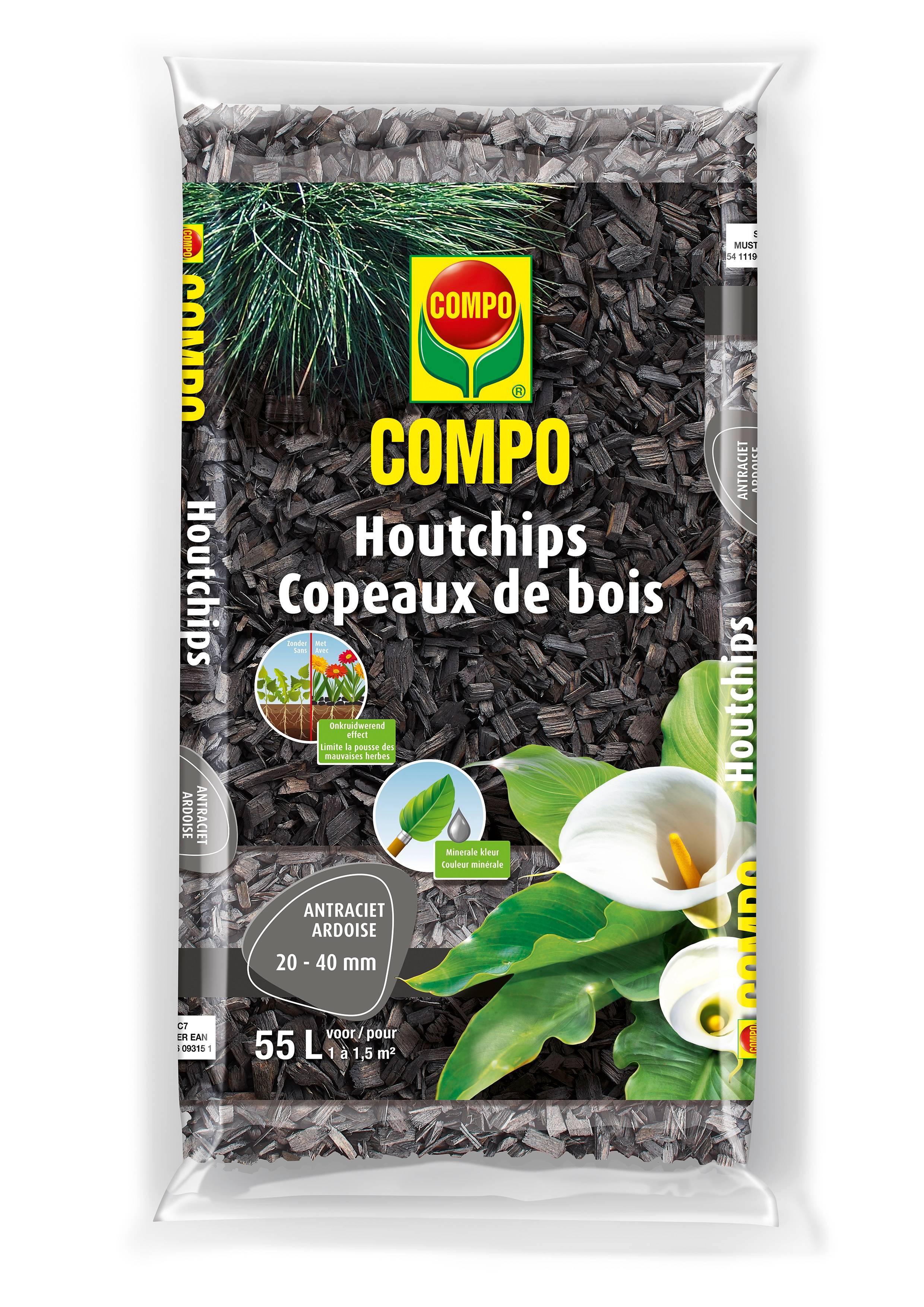 Compo Sana - Compo - Paillage Copeaux de bois ardoise 55 L