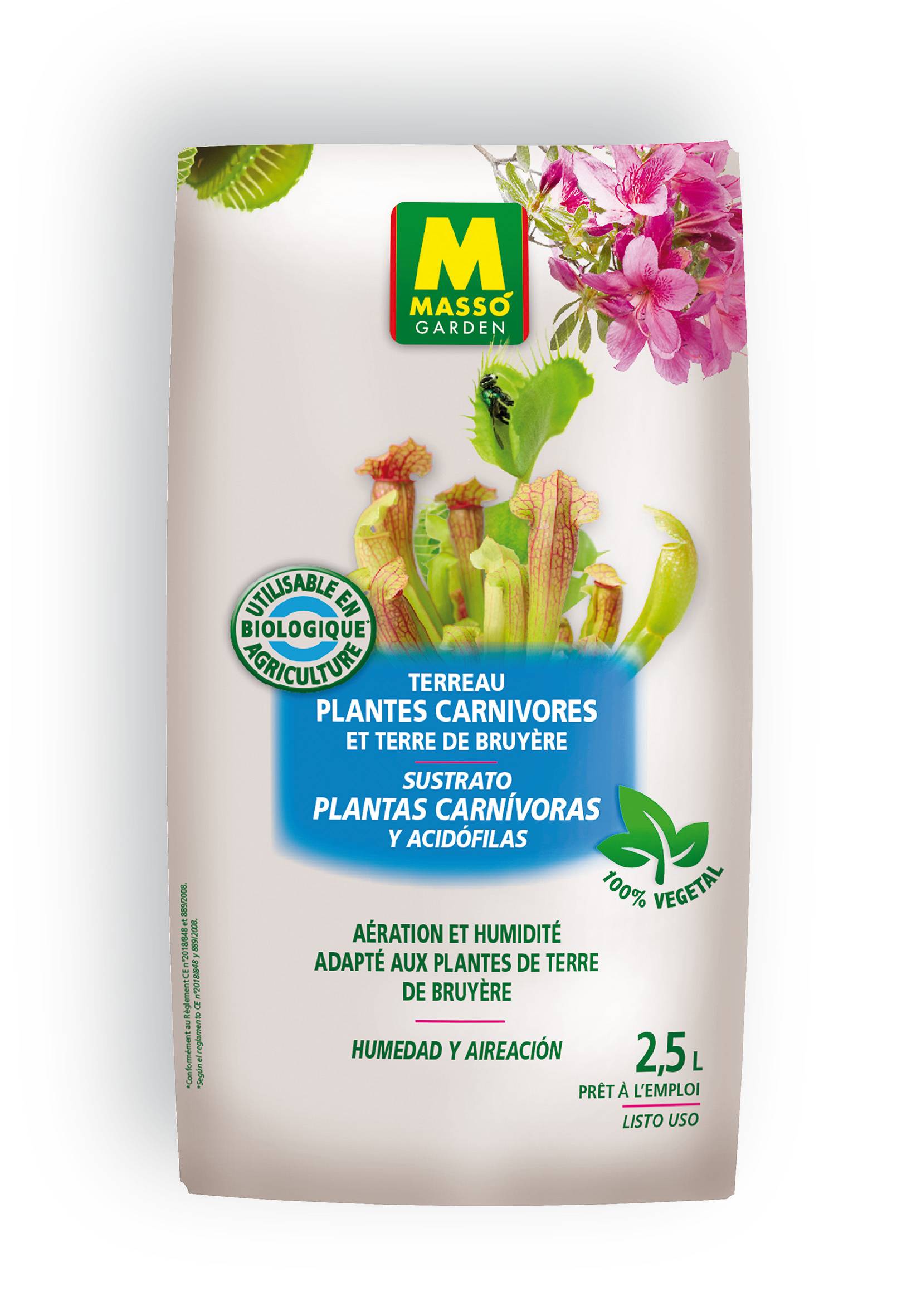 Sustrato para plantas carnívoras acidófilas 2,5 L - MASSÓ GARDEN - Imagen 2
