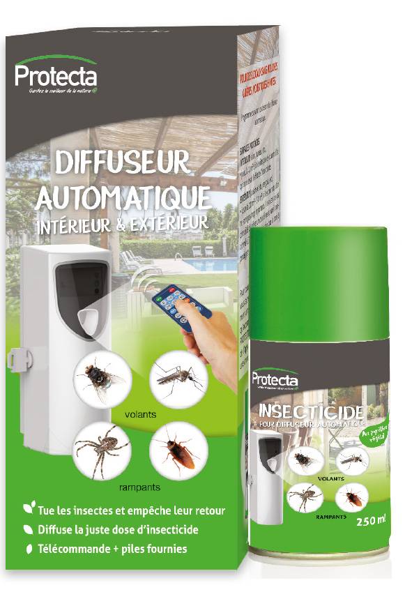 Protecta - Lote difusor automático + aerosol insecticida 250 ml - Protecta