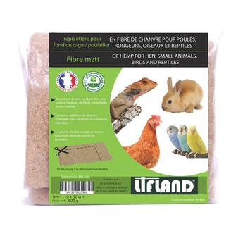Lifland - Tapis de litière pour poules rongeurs oiseaux reptiles au chanvre L.110 x l.50 cm - Lifland