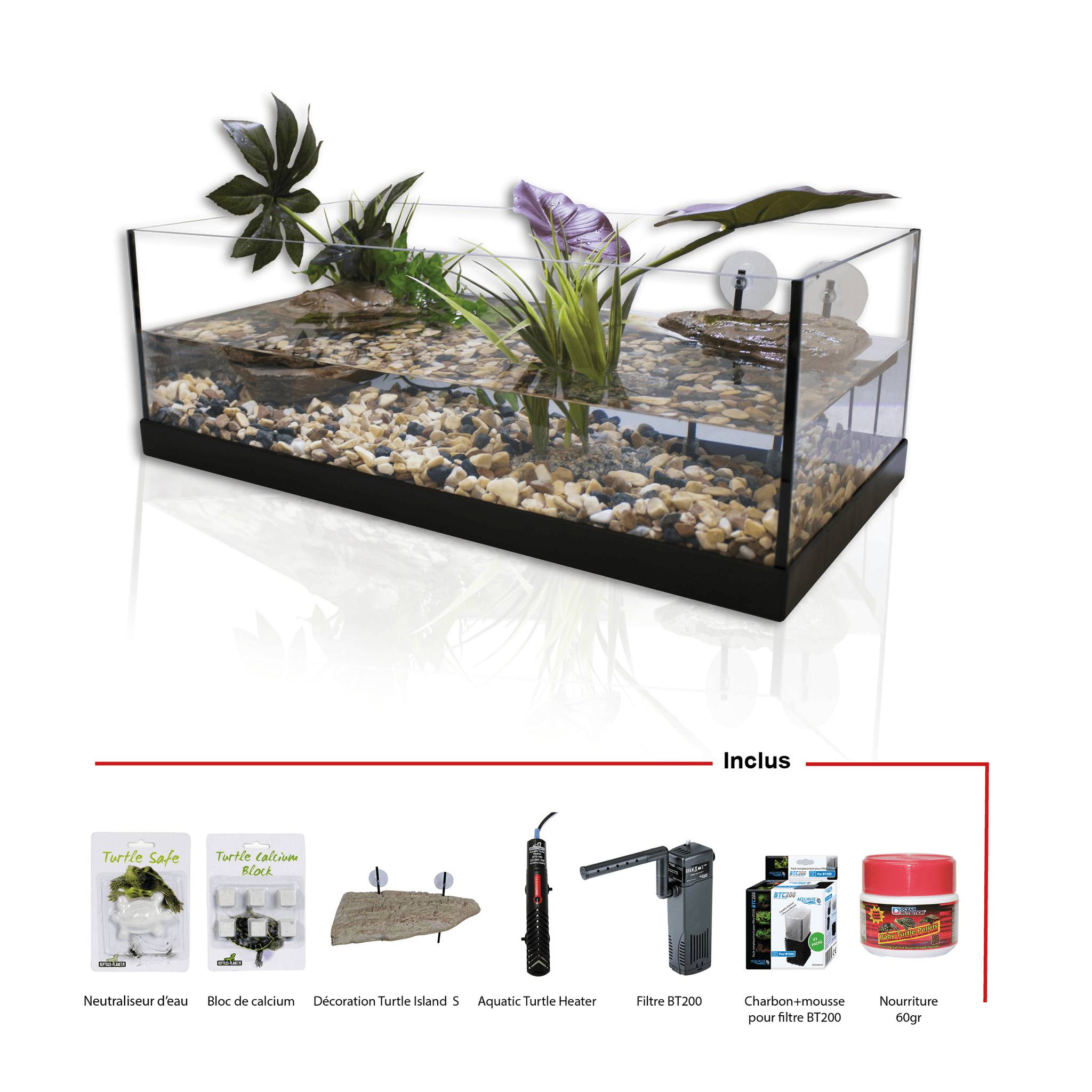 Aquavie - Aquavie - Kit tortue aqua équipé L.50 x l.30 x H.20 cm