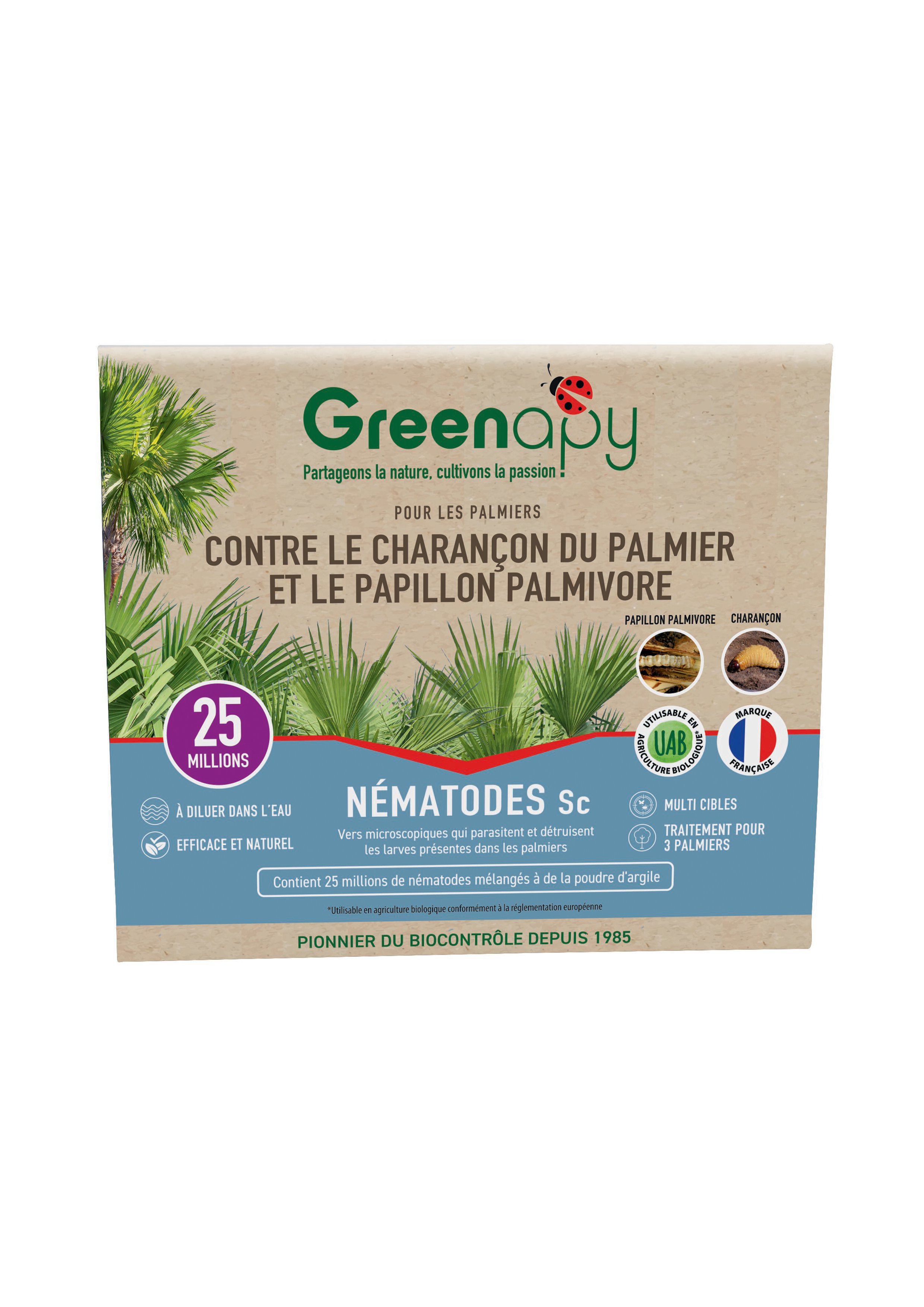 Greenapy - Nématodes utiles spécial ravageurs du palmier Steinernema carpocapsae boîte de 25 millions– Greenapy - Image 1