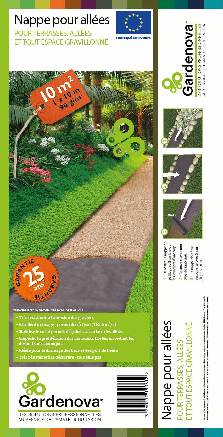 Gardenova - Gardenova - Nappe pour allées L.10 x l.1 m 90 g/m2 - Imagen 3