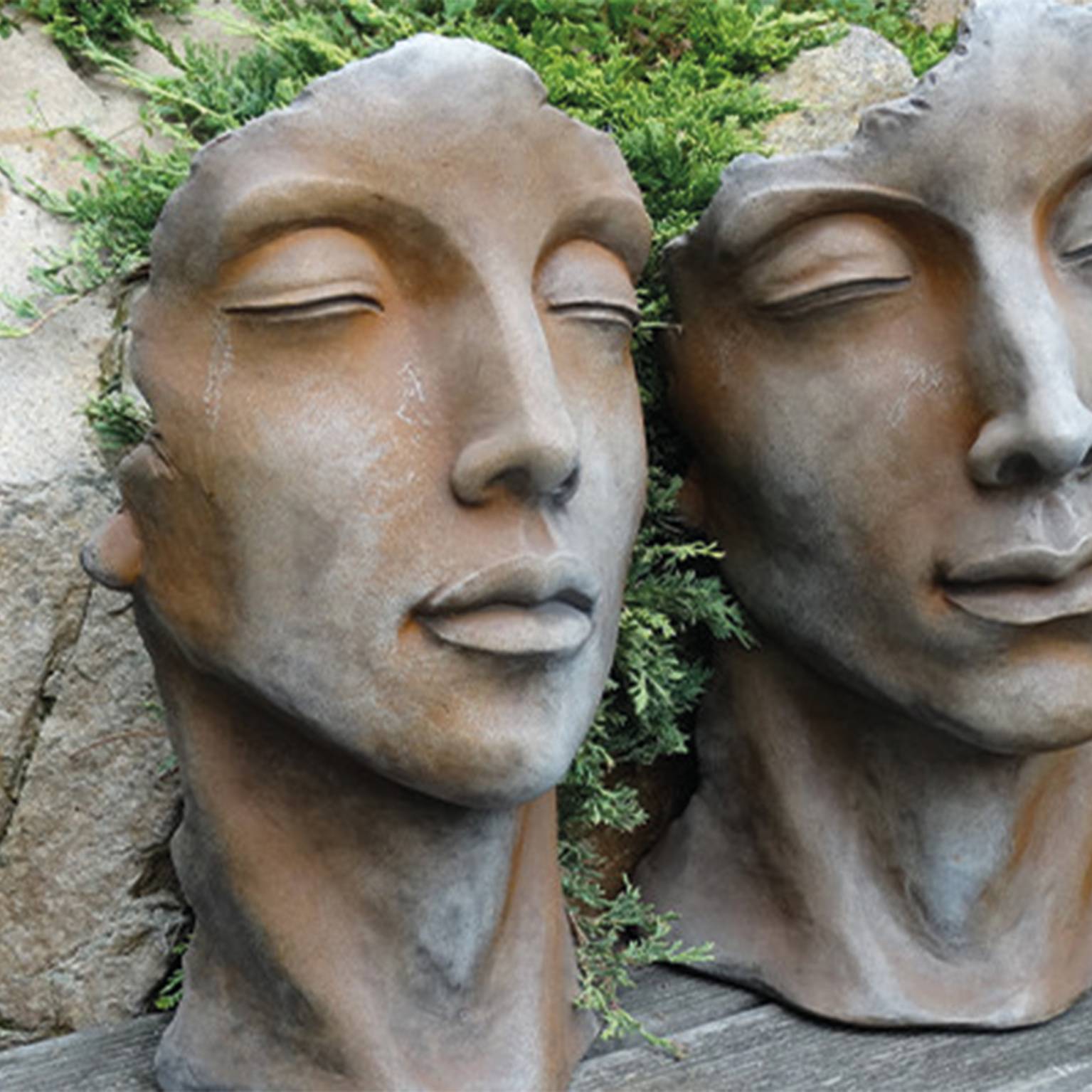 Décoriale - Estatua rostro mujer ½ óxido L.65 x l.50 x H.115 cm - Imagen 1