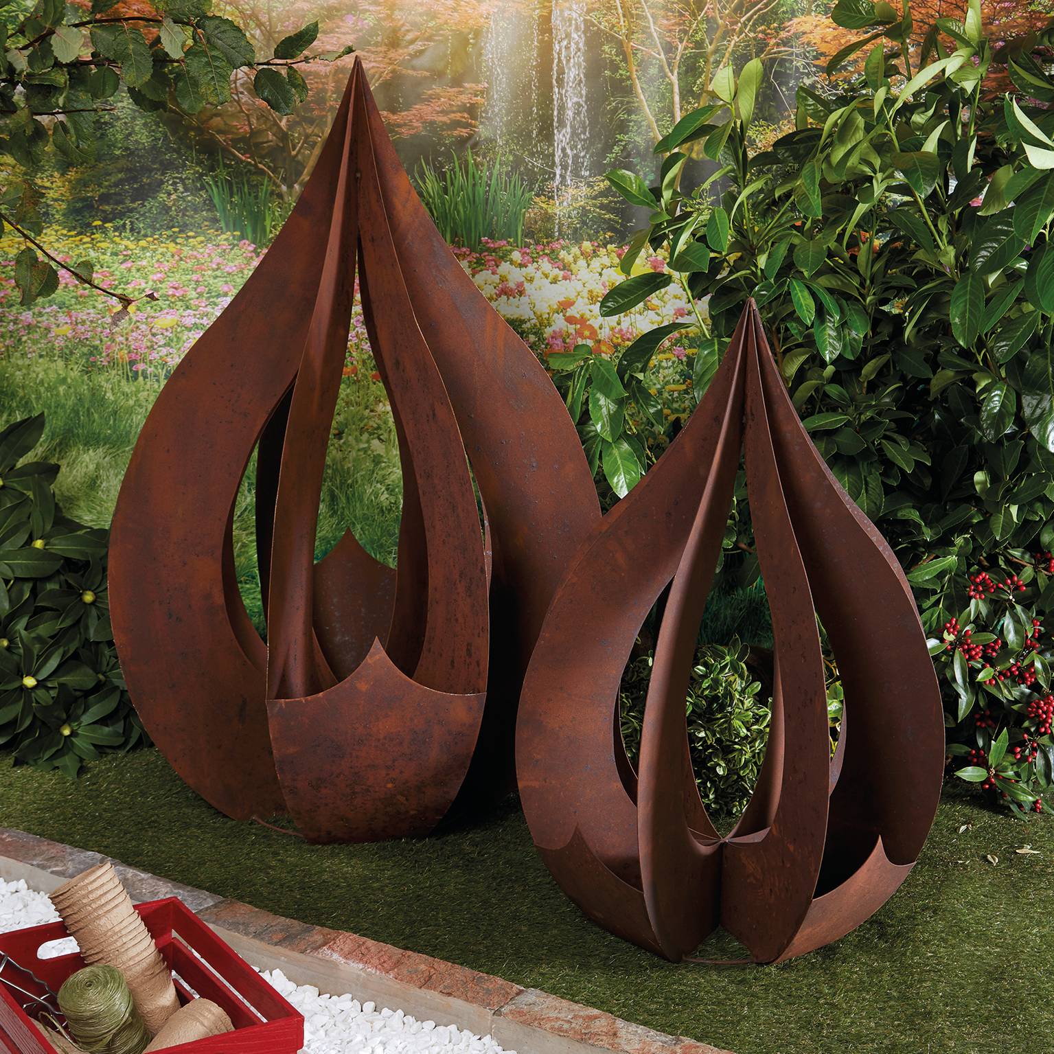Gota de agua metal efecto óxido H. 90 cm - PENEZ HERMAN - Imagen 3
