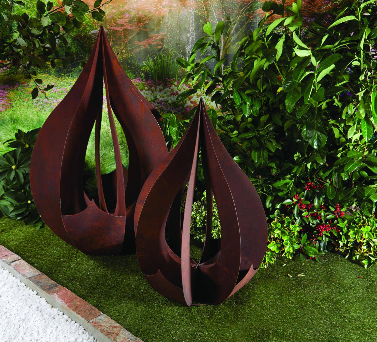 Gota de agua metal efecto óxido H. 90 cm - PENEZ HERMAN - Imagen 5