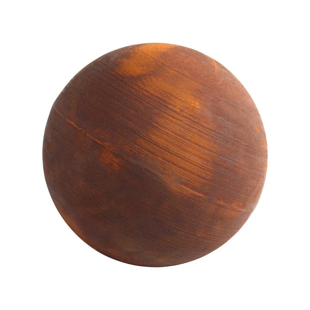 Sphère pleine métal rouillé D. 50 cm - Image 1