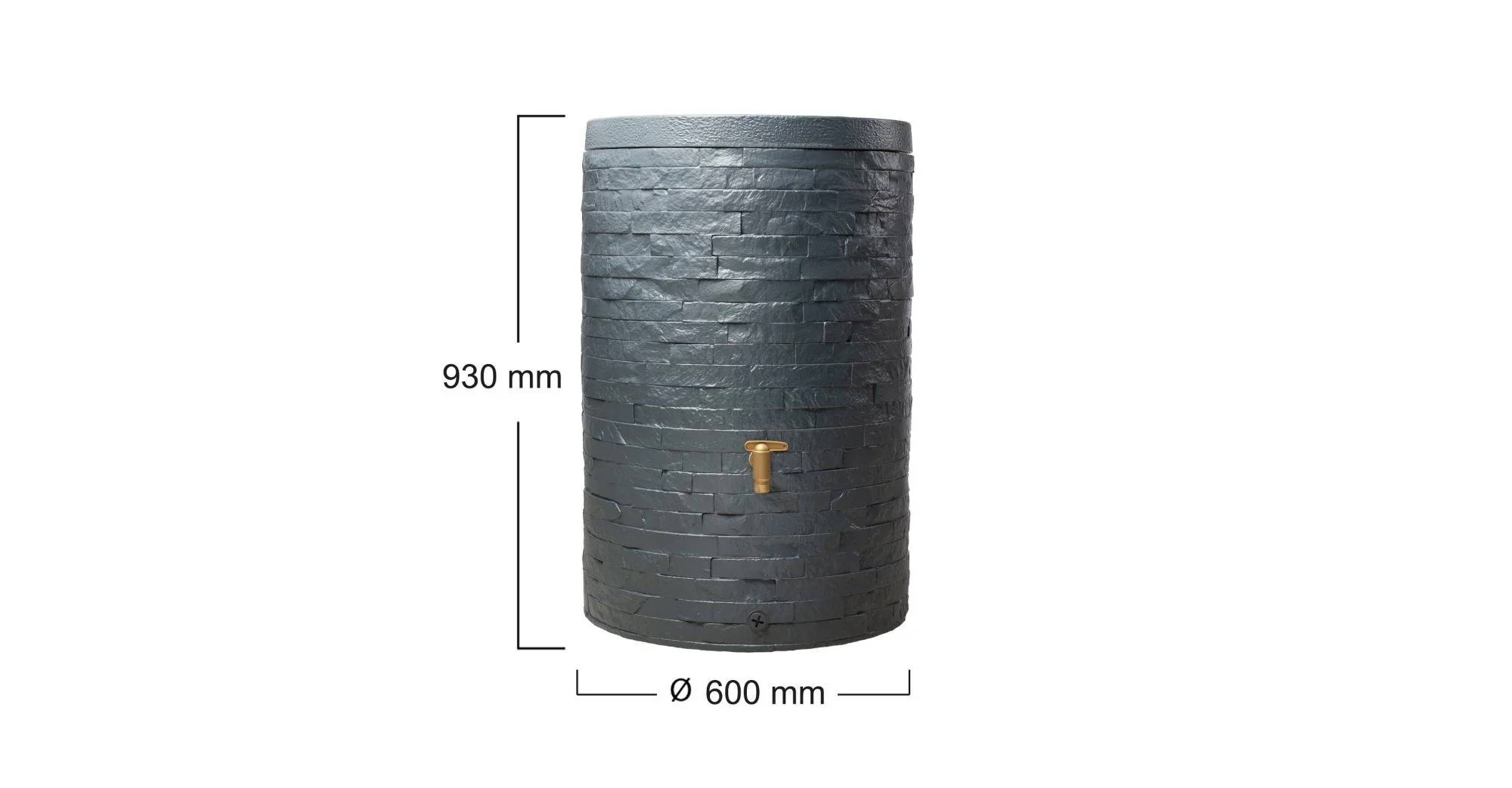 Garantia - Récupérateur d'eau de pluie 250L mural robinet et couvercle inclus gris anthracite Arondo - GRAF - Image 3