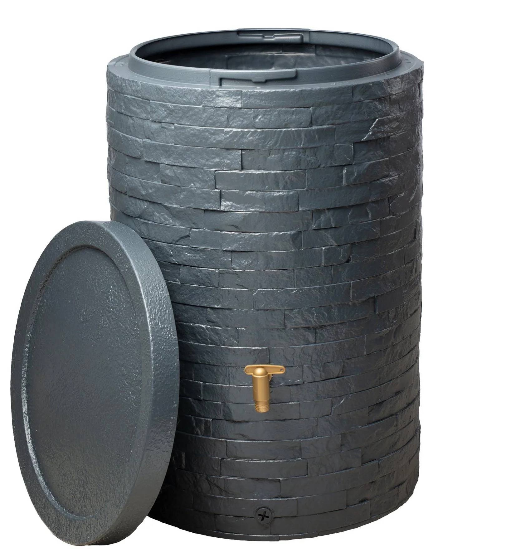 Garantia - Récupérateur d'eau de pluie 250L mural robinet et couvercle inclus gris anthracite Arondo - GRAF - Image 1