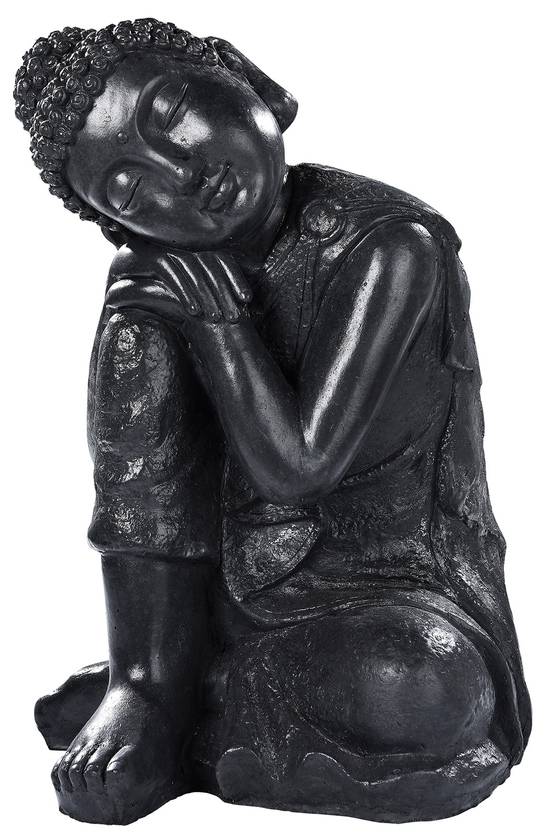 W Hairie Grandon - Bouddha penseur statue béton ciré noir - Image 1