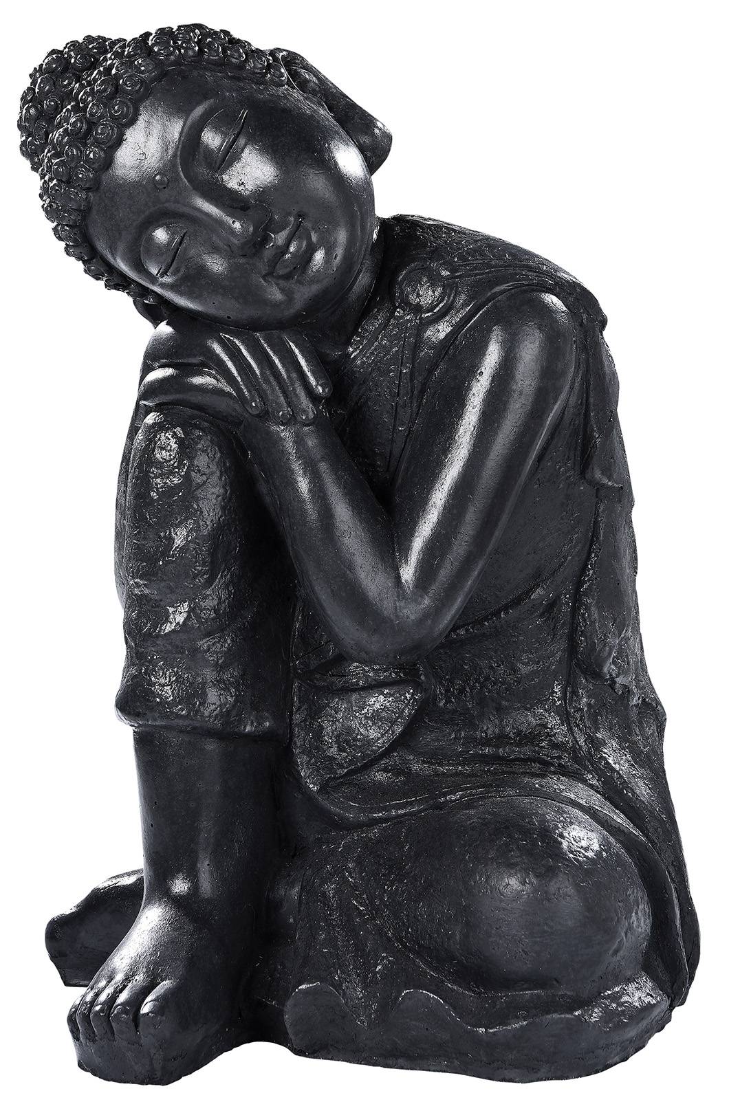 W Hairie Grandon - Bouddha penseur statue béton ciré noir