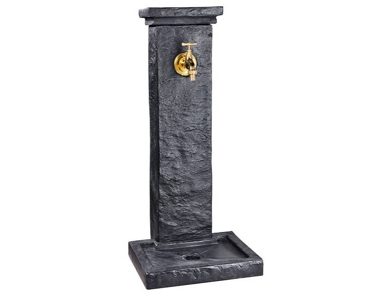 Fontaine borne pierre reconstituée anthracite H 82,5 cm – HAIRIE - Imagen 1