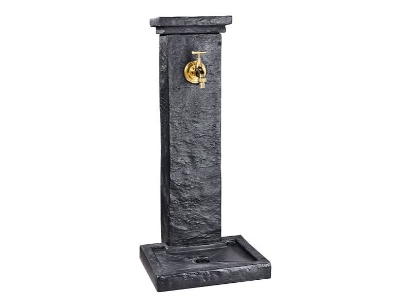Fontaine borne pierre reconstituée anthracite H 82,5 cm – HAIRIE - Imagen 2