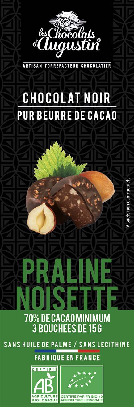 Rochers pralinés enrobés de chocolat noir 45 g - Image 1