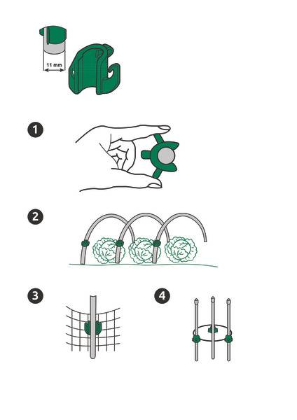 Windhager - Multi-clips pour treillage Ø11 mm (x9) - L.2 x l.9,1 x H.18 cm - Image 3