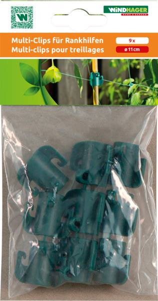 Windhager - Multi-clips pour treillage  Ø11 mm (x9) - L.2 x l.9,1 x H.18 cm - Imagen 2