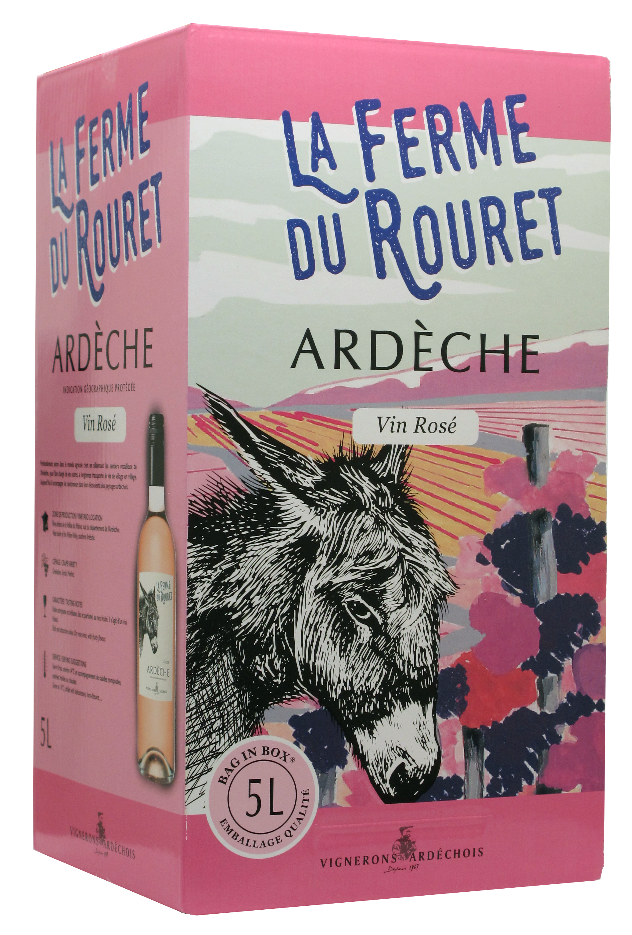 Les Vignerons Ardechois - Rosé IGP Ardèche 5 l - Ferme du Rouret
