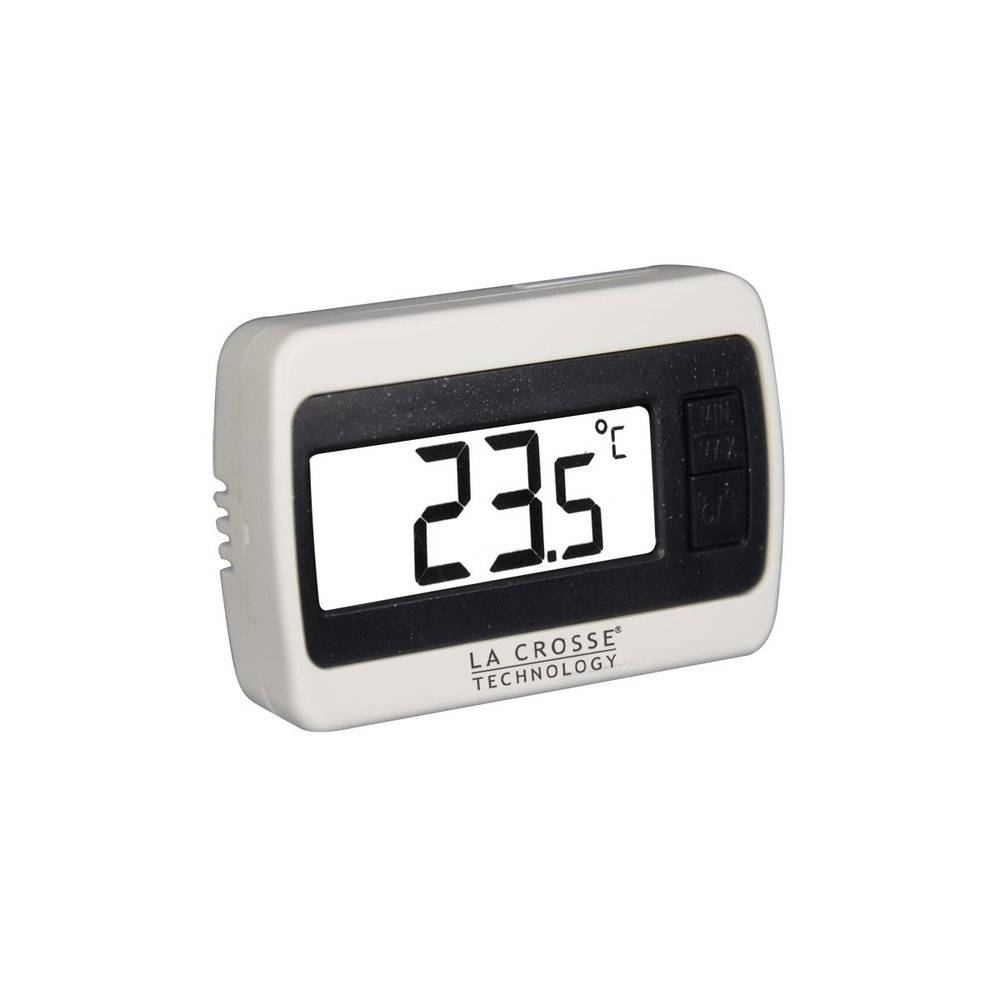 Thermomètre d'intérieur numérique gris L.6 cm H.4 cm P.1.36 cm WS7002WHI-GRE - La crosse technology