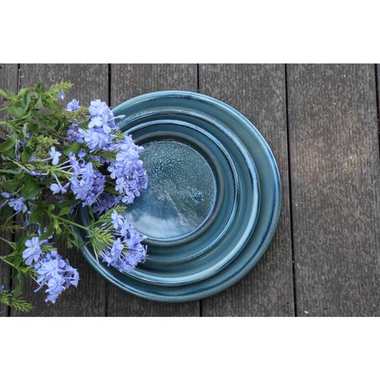 Soucoupe En Terre Cuite Blue Wave Ø 28 cm – POTERIALBI - Image 1