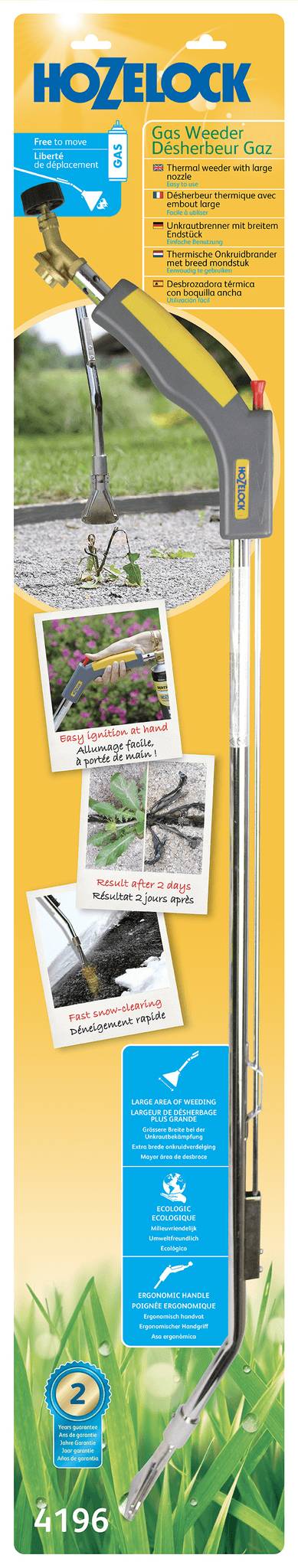 Désherbeur thermique à gaz HOZELOCK avec embout large