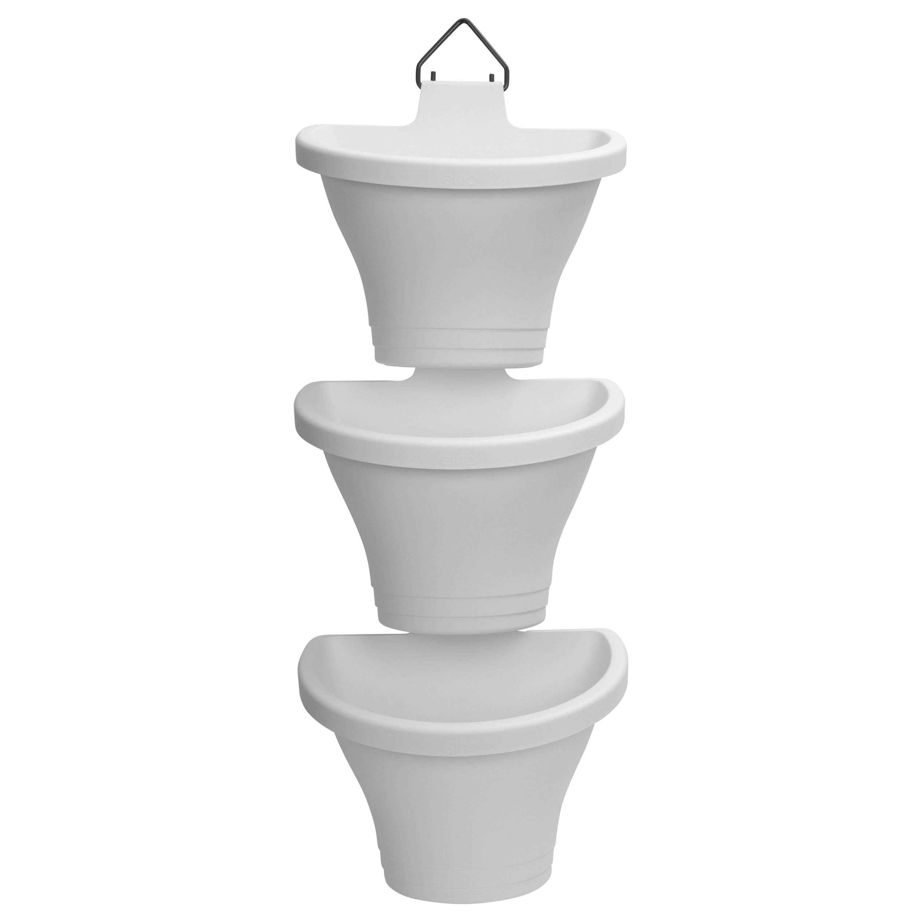 Elho - Set 3 pots Corsica forêt vertical Blanc L.24,3 x l.17 x H.69 cm - Imagen 1