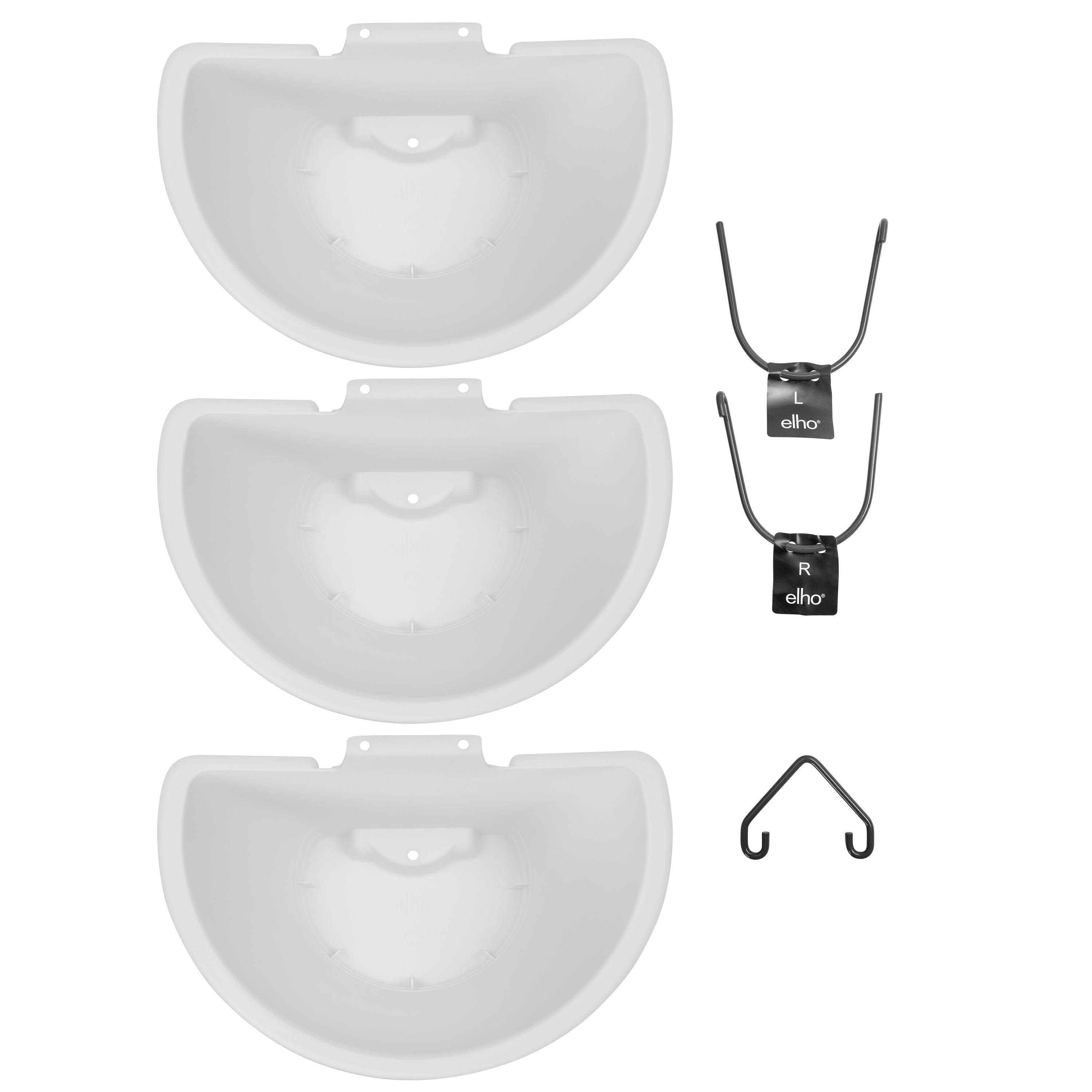 Elho - Set 3 pots Corsica forêt vertical Blanc L.24,3 x l.17 x H.69 cm - Imagen 2