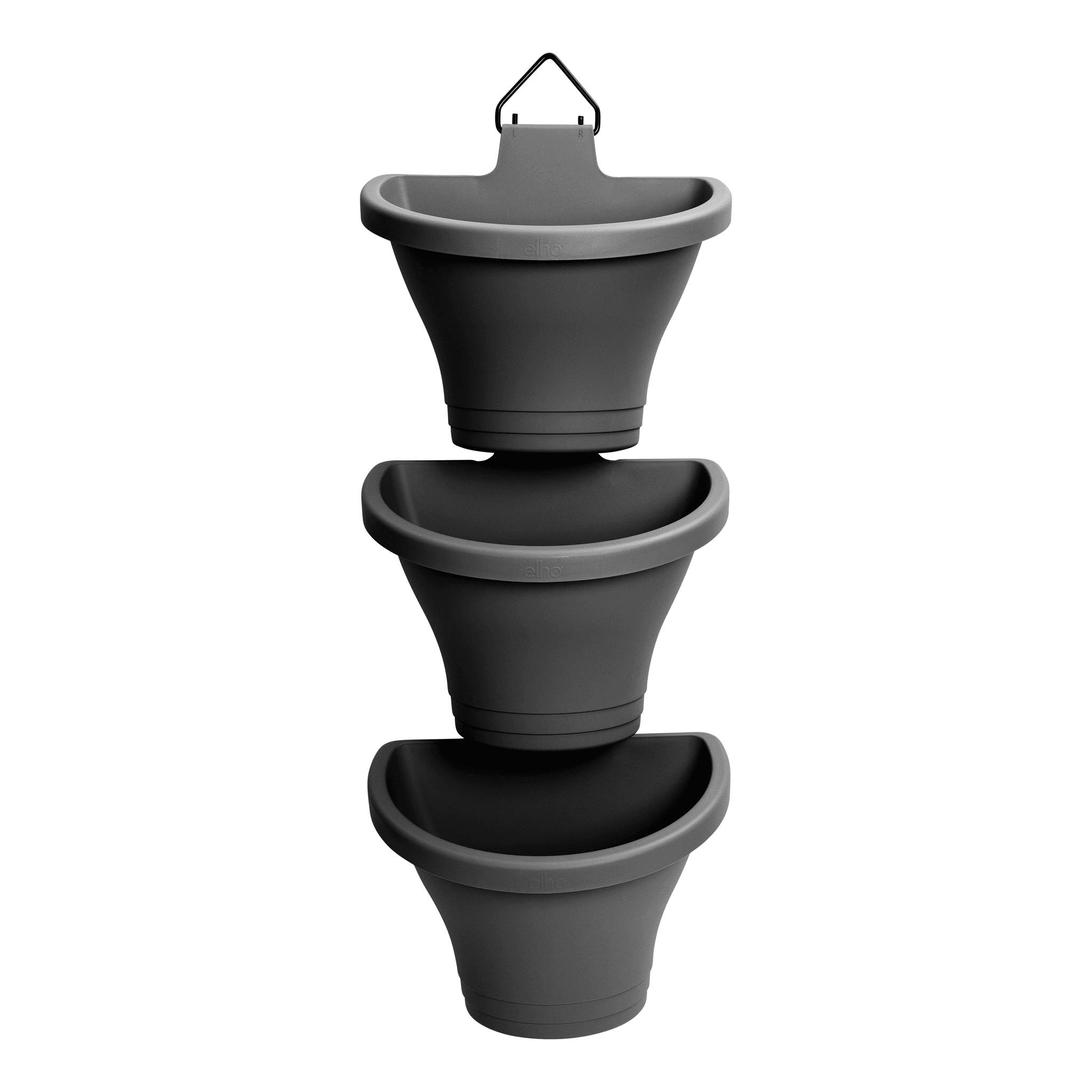 Elho - Set 3 pots Corsica forêt vertical Anthracite L.24 x l.17 x H.69cm
